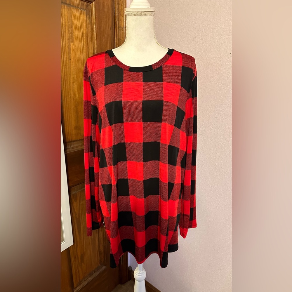 Top Buffalo Plaid, Animal Print 2XL
